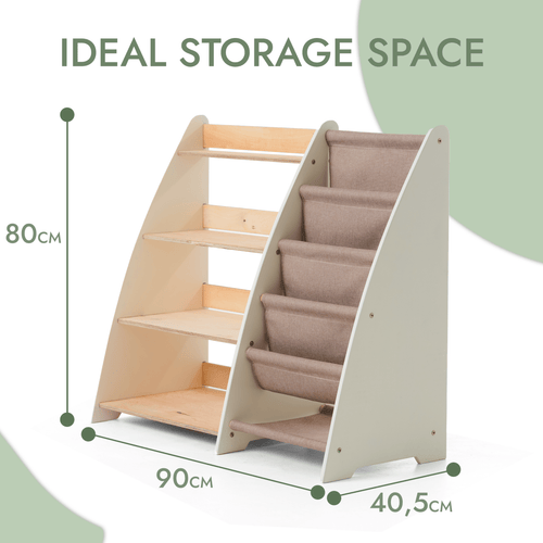 Montessori 2-in-1 Bookshelf & Toy Organizer for Kids