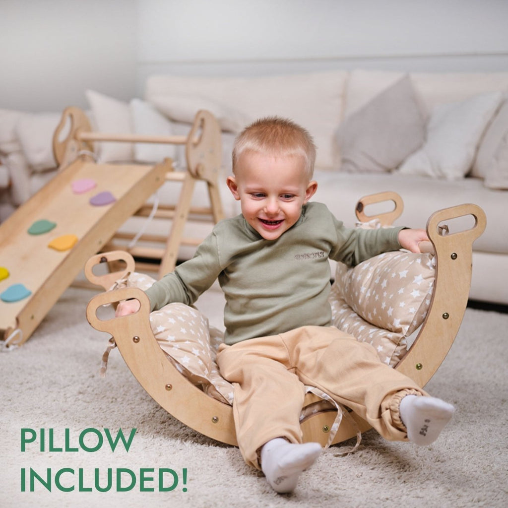 Montessori Climbing Set for Toddlers | Pikler Triangle, Arch & Slide (Ages 1–3)